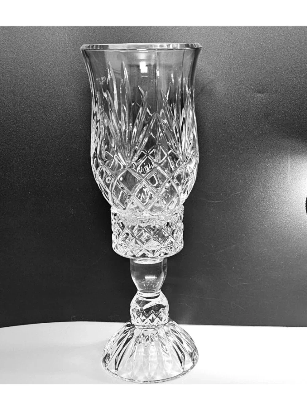 Block Cut Crystal Candle Hurricane Lamp 13